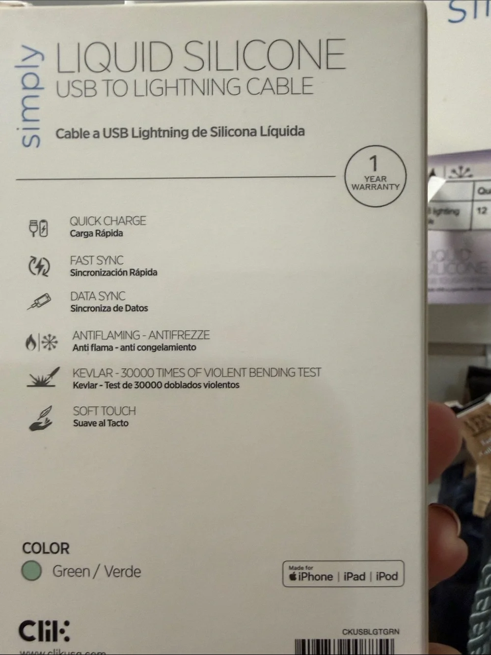 Liquid Silicone USB to Lightning Cable - Lime Green